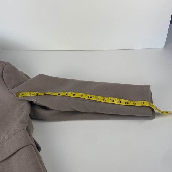 2/$25 Formal beige tan button up high neck pea coat mediumweight Jacket sz small - Picture 8 of 9
